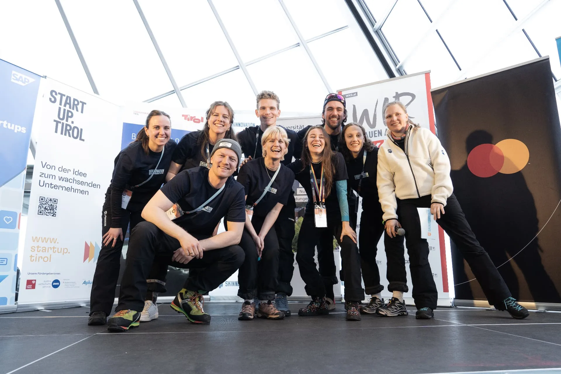 The SKInnovation team on stage at Axamer Lizum